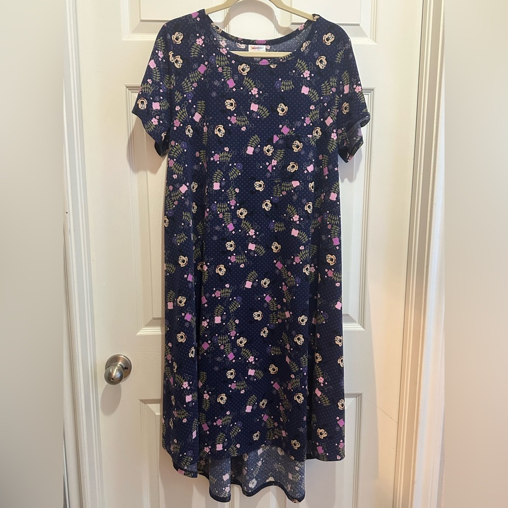 LuLaRoe Disney’s Minnie Navy Floral High Low Dress